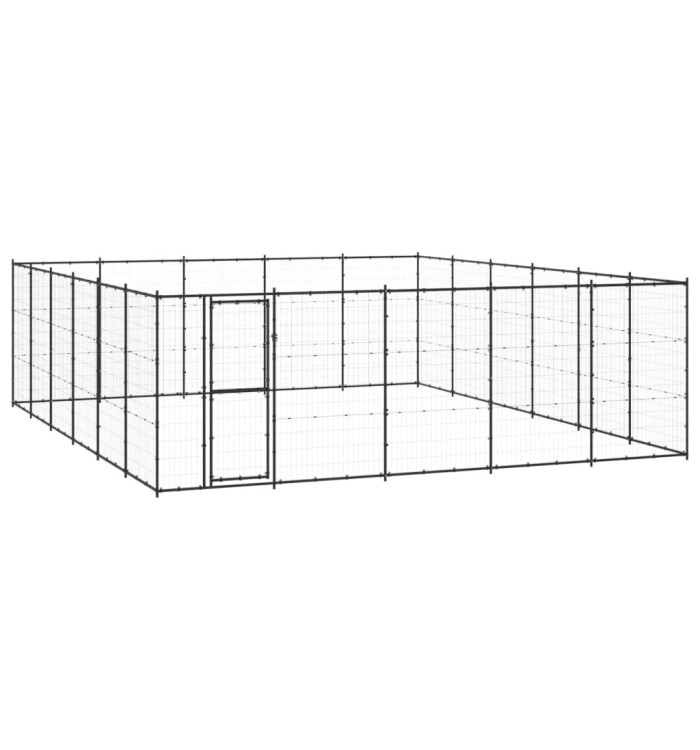 Chenil d'extérieur pour chiens Acier 36,3 m² | Mobilier & Déco