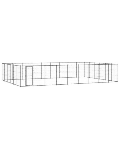 Chenil d'extérieur pour chiens Acier 65,34 m² | Mobilier & Déco