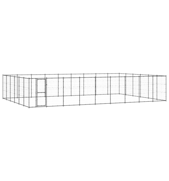 Chenil d'extérieur pour chiens Acier 65,34 m² | Mobilier & Déco