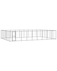 Chenil d'extérieur pour chiens Acier 65,34 m² | Mobilier & Déco