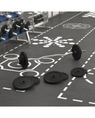 Barre d'haltères avec plaques 90 kg fonte et acier chromé | Mobilier & Déco