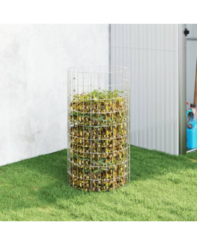 Composteur de jardin Ø50x100 cm Acier galvanisé | Mobilier & Déco