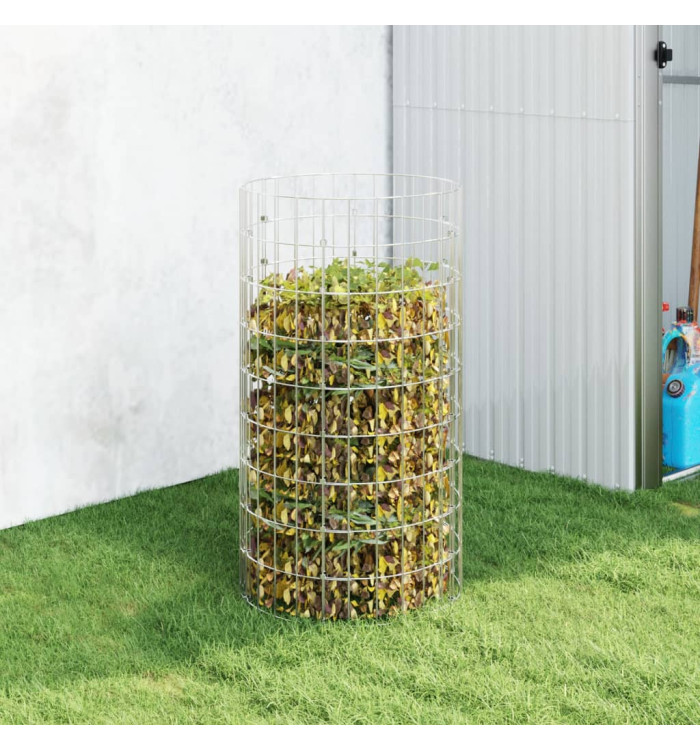 Composteur de jardin Ø50x100 cm Acier galvanisé | Mobilier & Déco
