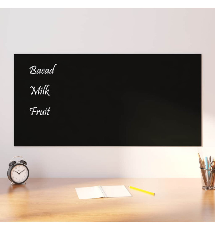 Tableau noir magnétique mural Noir 100x50 cm Verre trempé | Mobilier & Déco
