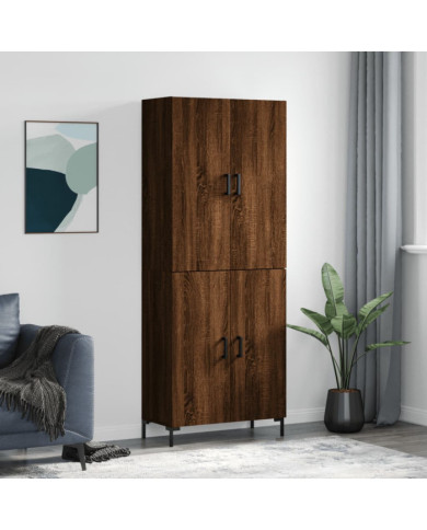 Buffet haut Chêne marron 69,5x34x180 cm Bois d'ingénierie | Mobilier & Déco