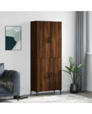 Buffet haut Chêne marron 69,5x34x180 cm Bois d'ingénierie | Mobilier & Déco