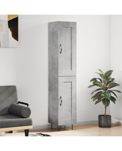 Buffet haut Gris béton 34,5x34x180 cm Bois d'ingénierie | Mobilier & Déco