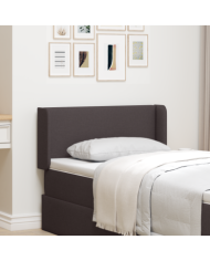 Oreilles de tête de lit 2 pcs Carré Tissu Marron Foncé | Mobilier & Déco