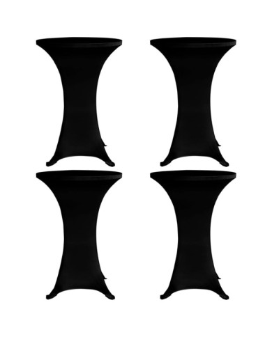 Housses élastiques de table Ø 70 cm Noir 4 pcs | Mobilier & Déco