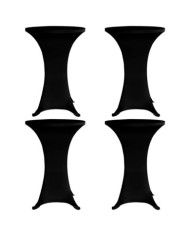 Housses élastiques de table Ø 70 cm Noir 4 pcs | Mobilier & Déco