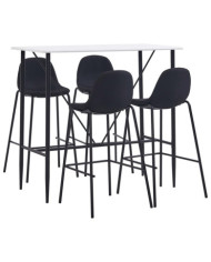 Ensemble de bar 5 pcs Tissu Noir | Mobilier & Déco