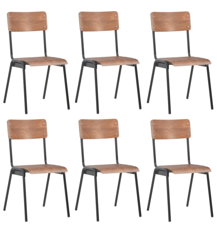 Chaises à manger lot de 6 marron Contreplaqué | Mobilier & Déco