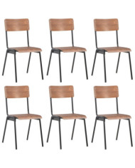 Chaises à manger lot de 6 marron Contreplaqué | Mobilier & Déco