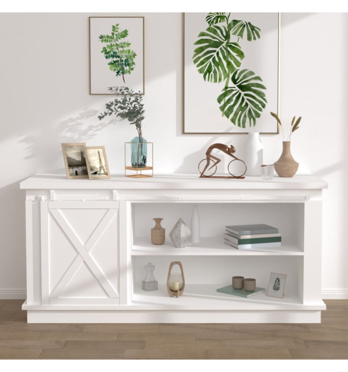Kit mini de porte d'armoire coulissante Acier au carbone Blanc | Mobilier & Déco