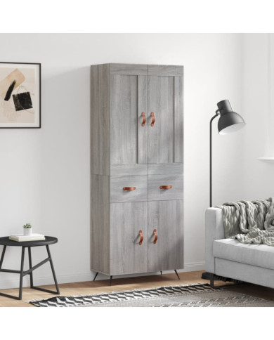 Buffet haut Sonoma gris 69,5x34x180 cm Bois d'ingénierie | Mobilier & Déco