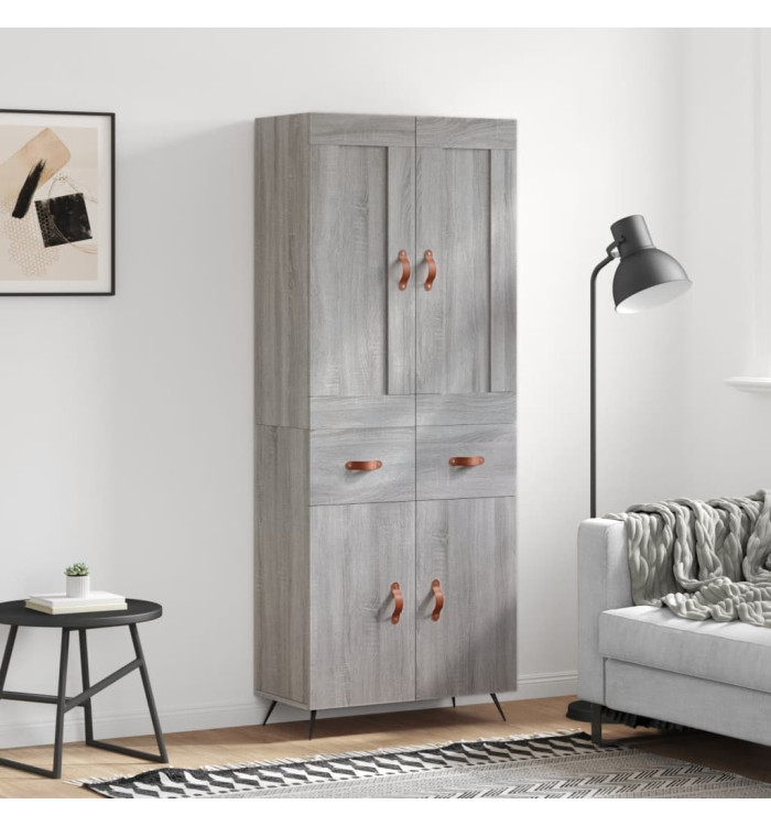 Buffet haut Sonoma gris 69,5x34x180 cm Bois d'ingénierie | Mobilier & Déco