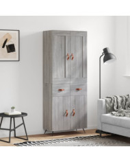 Buffet haut Sonoma gris 69,5x34x180 cm Bois d'ingénierie | Mobilier & Déco