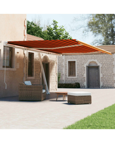 Auvent automatique sur pied 500x300 cm Orange/marron | Mobilier & Déco