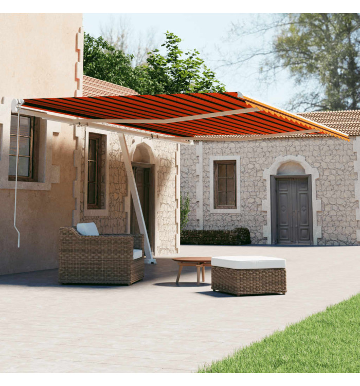 Auvent automatique sur pied 500x300 cm Orange/marron | Mobilier & Déco
