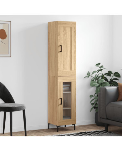 Buffet haut Chêne sonoma 34,5x34x180 cm Bois d'ingénierie | Mobilier & Déco