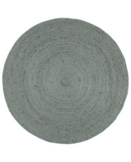 Tapis fait à la main Jute Rond 210 cm Vert olive | Mobilier & Déco