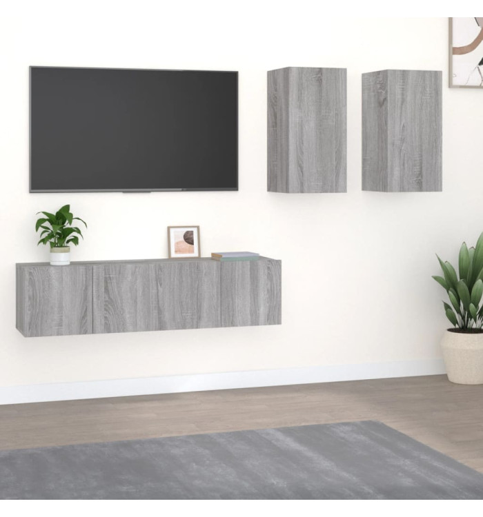 Ensemble de meubles TV 4 pcs Sonoma gris Bois d'ingénierie | Mobilier & Déco