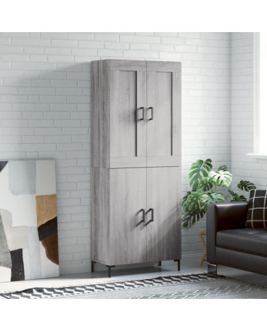 Buffet haut Sonoma gris 69,5x34x180 cm Bois d'ingénierie | Mobilier & Déco