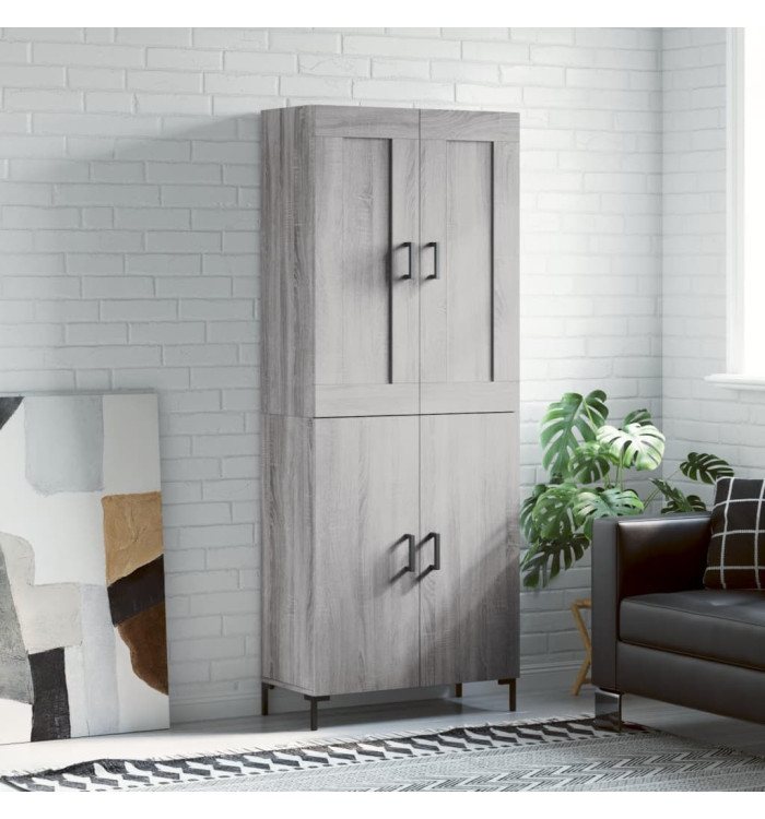 Buffet haut Sonoma gris 69,5x34x180 cm Bois d'ingénierie | Mobilier & Déco
