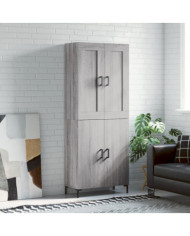 Buffet haut Sonoma gris 69,5x34x180 cm Bois d'ingénierie | Mobilier & Déco