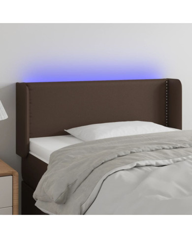 Tête de lit à LED Marron 93x16x78/88 cm Similicuir | Mobilier & Déco