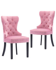Chaises à manger lot de 2 rose velours | Mobilier & Déco