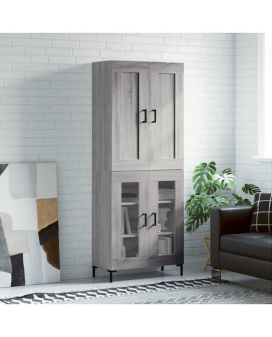 Buffet haut Sonoma gris 69,5x34x180 cm Bois d'ingénierie | Mobilier & Déco