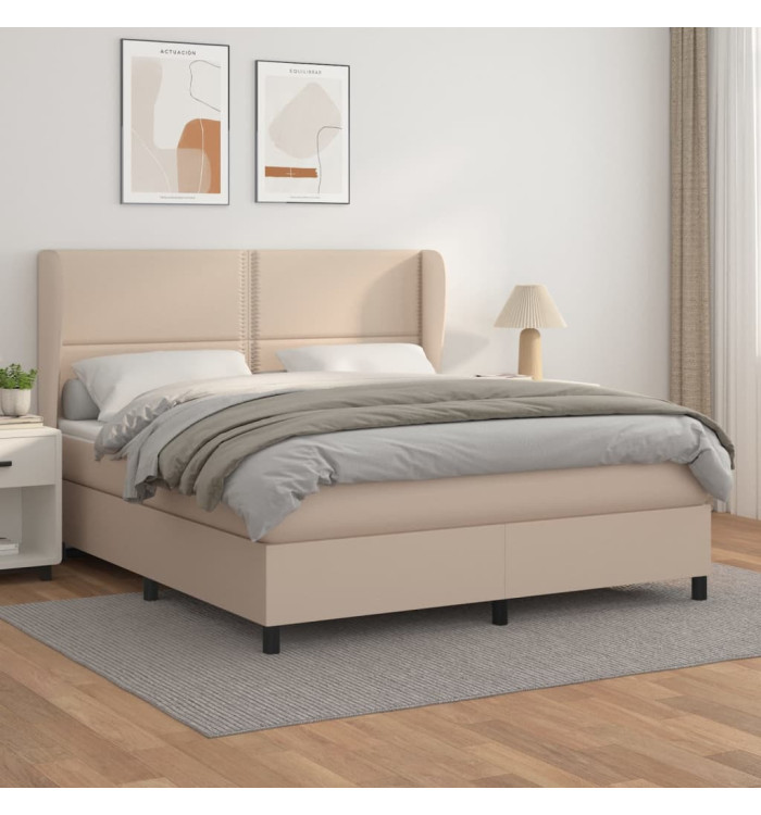 Sommier à lattes de lit avec matelas Cappuccino 160x200 cm | Mobilier & Déco