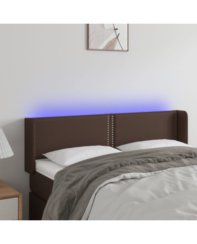 Tête de lit à LED Marron 147x16x78/88 cm Similicuir | Mobilier & Déco