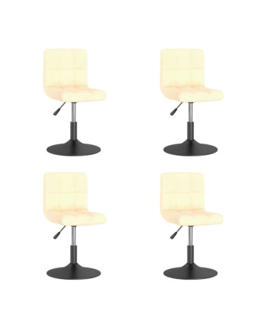 Chaises pivotantes à manger lot de 4 crème velours | Mobilier & Déco
