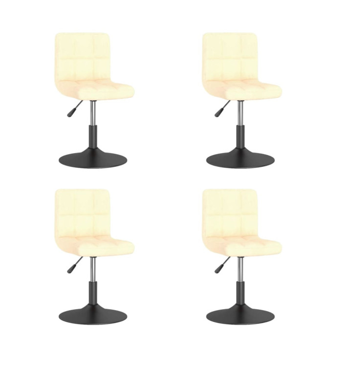 Chaises pivotantes à manger lot de 4 crème velours | Mobilier & Déco