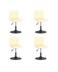 Chaises pivotantes à manger lot de 4 crème velours | Mobilier & Déco