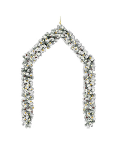 Guirlande de Noël avec LED et boules Vert 20 m PVC | Mobilier & Déco