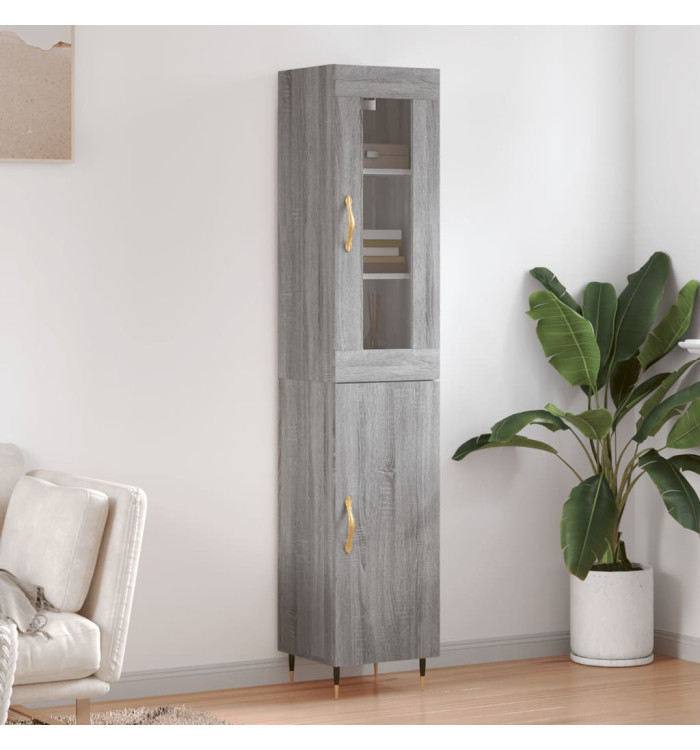 Buffet haut Sonoma gris 34,5x34x180 cm Bois d'ingénierie | Mobilier & Déco