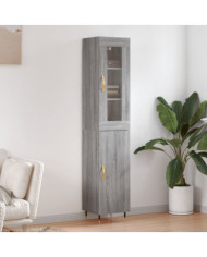 Buffet haut Sonoma gris 34,5x34x180 cm Bois d'ingénierie | Mobilier & Déco