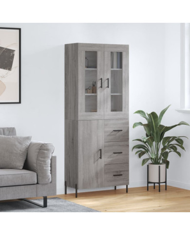 Buffet haut Sonoma gris 69,5x34x180 cm Bois d'ingénierie | Mobilier & Déco
