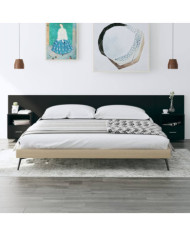 Tête de lit avec armoires Noir Bois d’ingénierie | Mobilier & Déco