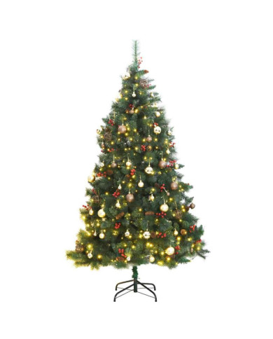Sapin de Noël artificiel articulé 300 LED et boules 240 cm | Mobilier & Déco