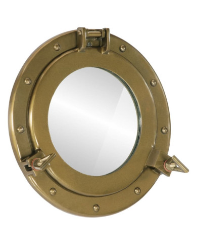 Miroir en forme de hublot mural Ø30 cm aluminium et verre | Mobilier & Déco