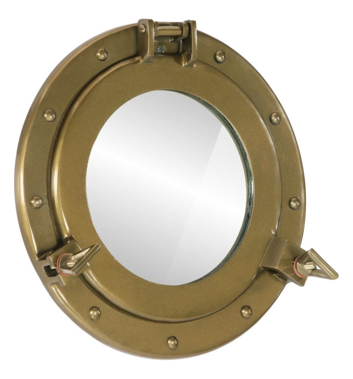 Miroir en forme de hublot mural Ø30 cm aluminium et verre | Mobilier & Déco