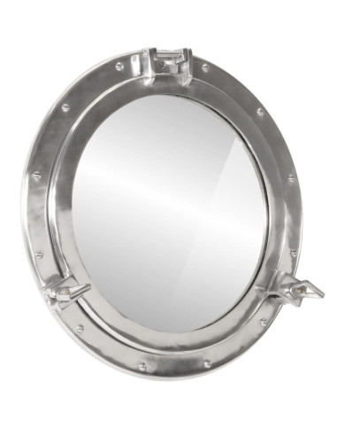 Miroir en forme de hublot mural Ø50 cm aluminium et verre | Mobilier & Déco
