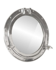Miroir en forme de hublot mural Ø50 cm aluminium et verre | Mobilier & Déco