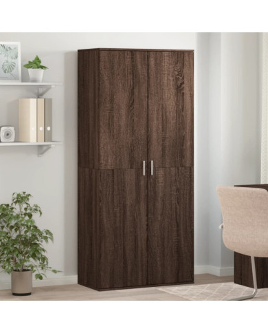 Armoire à chaussures chêne marron 80x39x178cm bois d'ingénierie | Mobilier & Déco