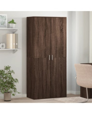 Armoire à chaussures chêne marron 80x39x178cm bois d'ingénierie | Mobilier & Déco