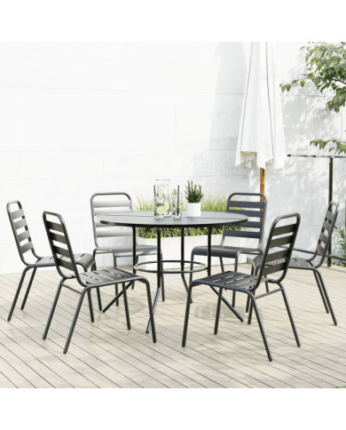 Ensemble de chaises de jardin empilables 7 pcs anthracite | Mobilier & Déco